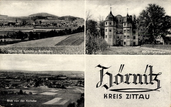 Ak Hörnitz in Oberlausitz, Panorama, Koitsche, Breiteberg, FDGB vakantiehuis Paul Grüner