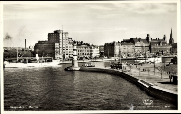 Postcard Malmo Sweden, Skeppsbron