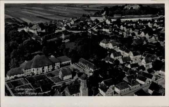 Postcard Wallerstein in Swabia, aerial photograph