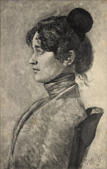 Artist Postcard Klinger, M., Female portrait