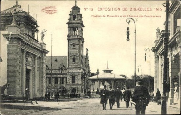 Set von 83 Ansichtskarten, Brüssel Weltausstellung 1910