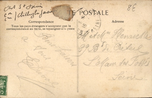 Postcard Clichy Hauts de Seine, Hôpital Gouin, Vue des Jardins