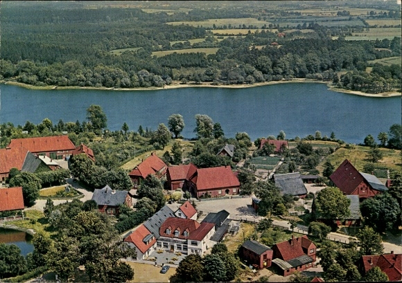 Ak Großensee in Holstein, luchtfoto van huizen, water, bomen, landschap