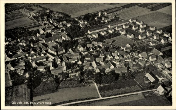 Postcard Giebelstadt in Lower Franconia, aerial photograph