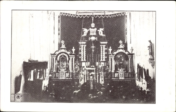 Ak Hasselt Bedburg Hau am Niederrhein, altaar, religieuze ceremonie, pater Valentinus Paquay, kerk