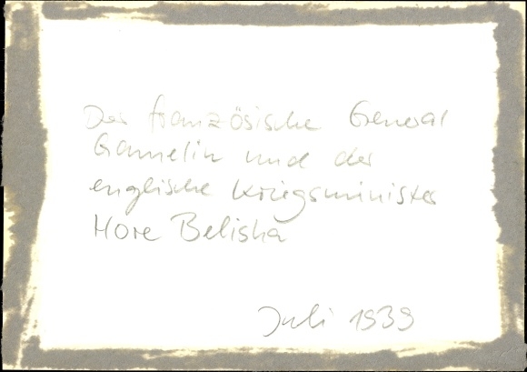 Photo Hoffmann, Heinrich, French General Gamelin, English Secretary of War Hore Belisha