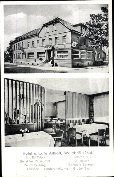PC Waldbröl North Rhine Westphalia, Hotel and Cafe Althoff, interior view