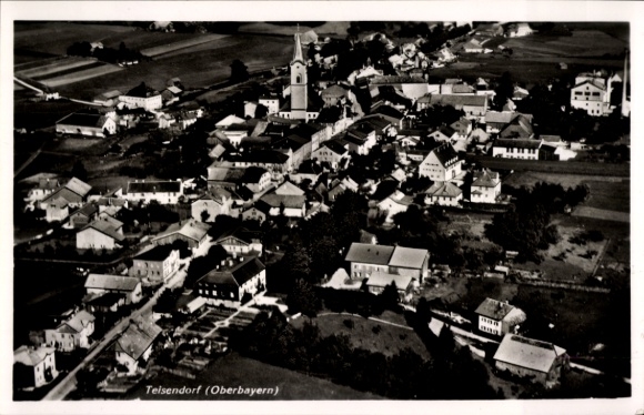 Postcard Teisendorf in Upper Bavaria, aerial photograph