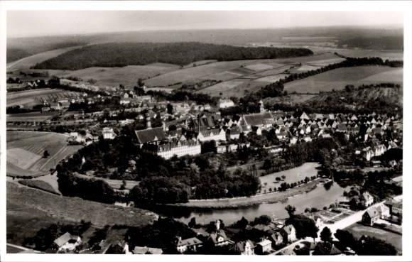 Postcard Donauwörth in Swabia Bavaria, aerial photograph