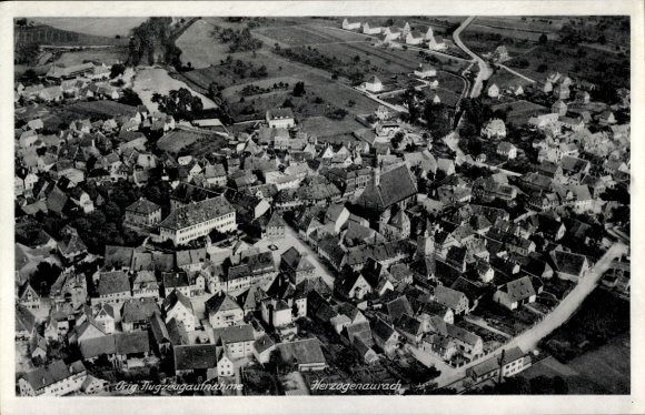 Postcard Herzogenaurach in Middle Franconia, aerial photograph