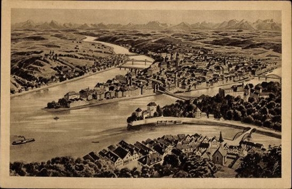 10 alte Ak Passau in Niederbayern, diverse Ansichten