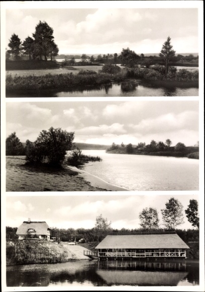 Postcard Güster in Lauenburg, campsite, landscape