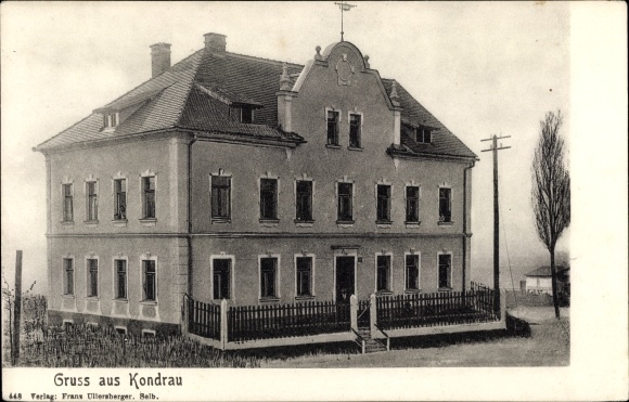 Postcard Kondrau Waldsassen in the Upper Palatinate, building