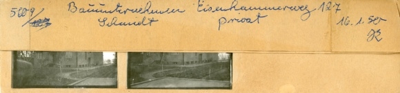 Contact print photos Berlin Reinickendorf, construction company Schmidt, Eisenhammerweg 127 2 photos approx. 2x4cm