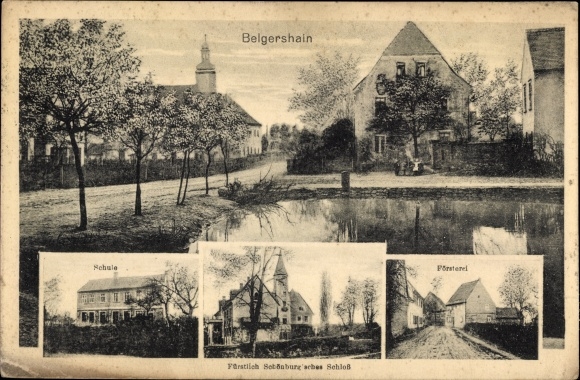 Ansichtkaart Belgershain in Saksen, school, Fürstl Schönburgsches Schloss