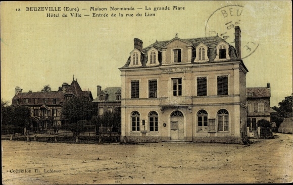 Postcard Beuzeville Eure, Norman House, La Grande Mare