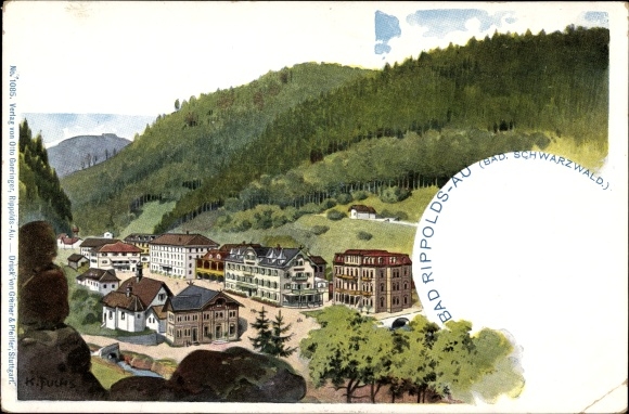 Künstler Ak Fuchs, Karl, Bad Rippoldsau Schapbach im Schwarzwald, Kurort im Tal