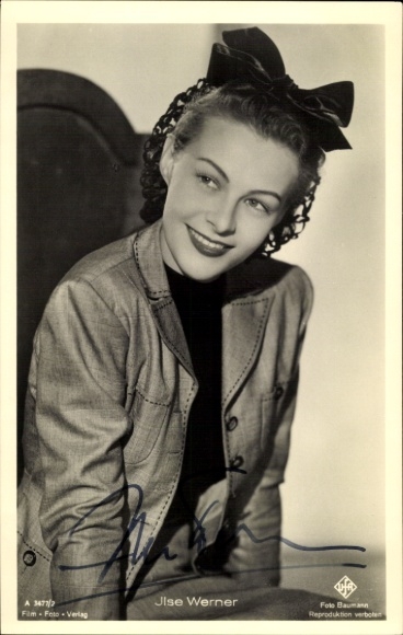 Ak Schauspielerin Ilse Werner, Portrait, UFA, Autogramm