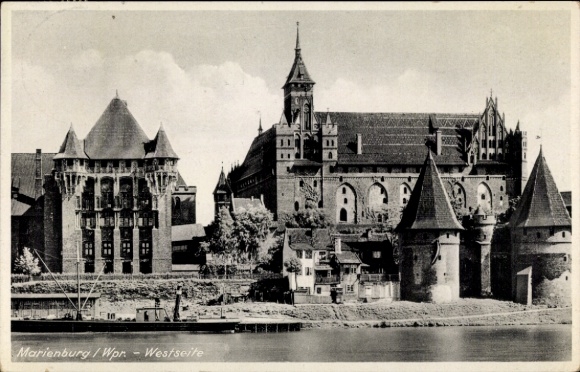 Ak Malbork Marienburg Westpreußen, Westseite, Nogatpartie