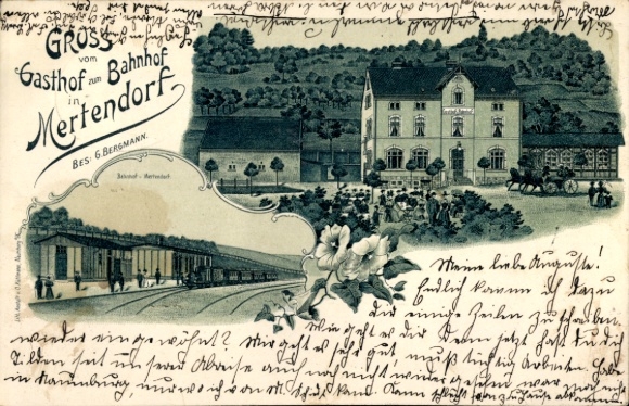 lito Mertendorf w dzielnicy Burgenland, stacja kolejowa, zajazd na stację kolejową, właściciel G. Bergmann