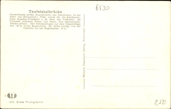 PC Hermsdorf in Thuringia, Teufelstalbrücke in the course of the Reichsautobahn Jena-Gera