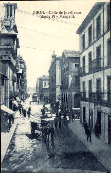 Ak Gijón Asturië Spanje, Calle de Jovellanos