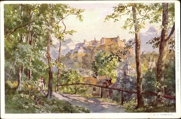 Artist PC Compton, ET, Salzburg in Austria, view from Kapuzinerberg