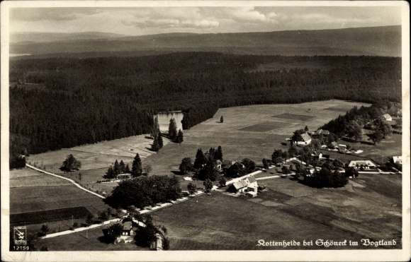 Ak Kottenheide Schöneck im Vogtland Sachsen, Fliegeraufnahme, Klinke Nr. 12159