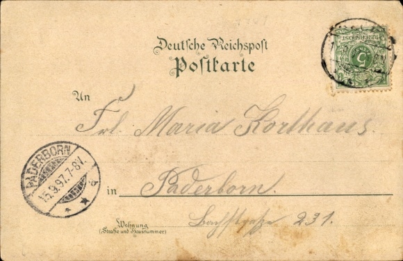 Chromo-Litho Telgte in Westphalia, Church, Kapellenstraße, Hospital