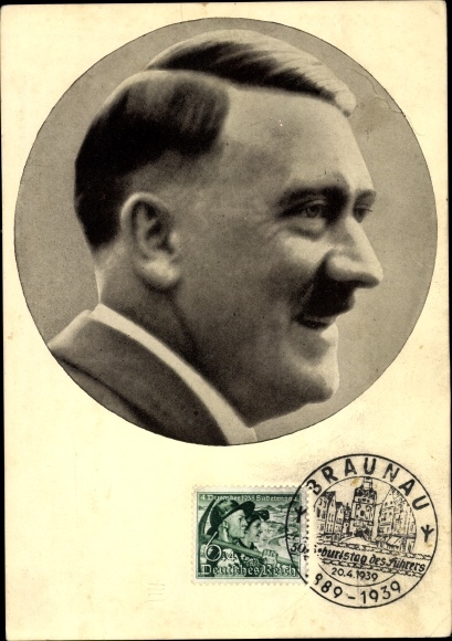 Postcard Führer and Reich Chancellor Adolf Hitler, portrait, Men of the Time No. 91