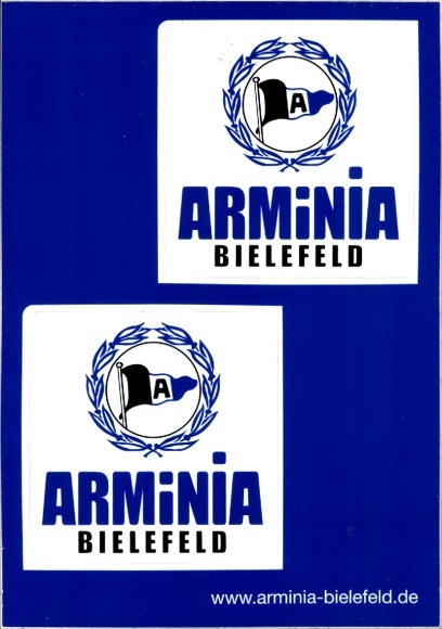 Ak Bielefeld in Nordrhein Westfalen, Logo von Arminia  zweimal übereinander angeordnet