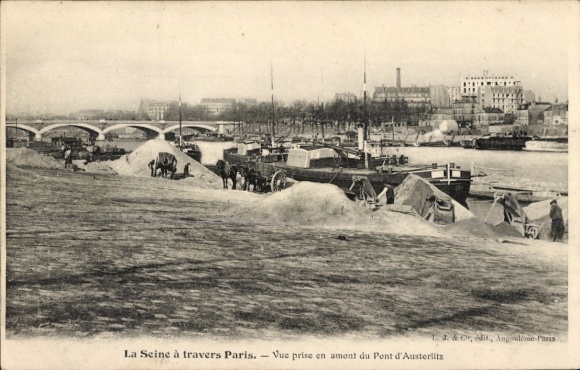 Ak Paris 13., stroomopwaarts van de Pont d'Austerlitz
