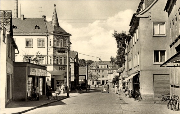 Postcard Großröhrsdorf in Saxony, Street of Liberation, HO Shop