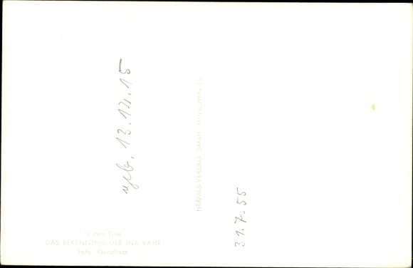 Postcard actor Kurt Jürgens, portrait, The Confession of Ina Kahr, autograph