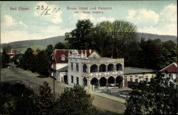 Postcard Bad Eilsen in the district of Schaumburg, Bruns Hotel and Pension, Inh. Herm. Stolberg
