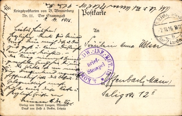 Artist Postcard Wennerberg, Bruno, regular guest, soldier at the table, waitresses