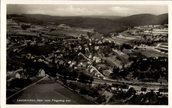 Postcard Lautzkirchen Blieskastel in Saarland, aerial photograph