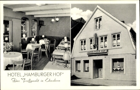 Postcard Elmshorn in Holstein, Hotel Hamburger Hof, Mühlenstraße 15, interior view