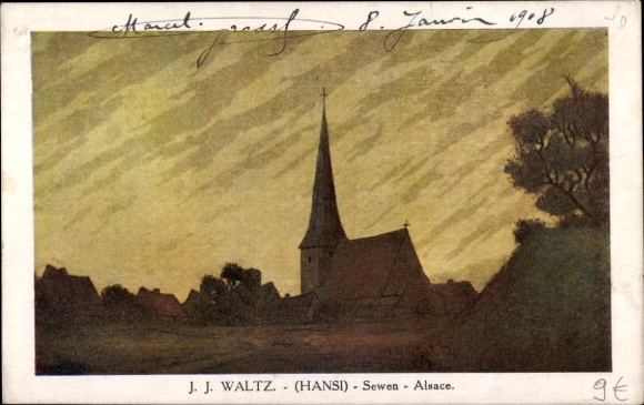 Artist PC Hansi / Jean Jacques Waltz, Sewen Alsace Haut Rhin, Église