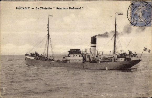 Ak Fécamp Seine Maritime, Fécamp. - Le Chalutier "Sénateur Duhamel ".