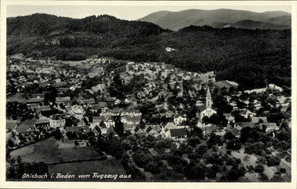 Postcard Olsbach Ohlsbach near Offenburg, aerial photograph