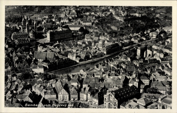 Postcard Bamberg in Upper Franconia, aerial photograph
