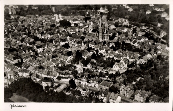 Postcard Gelnhausen in Hesse, aerial photograph