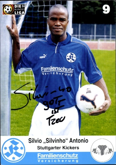 Autogrammkarte Fußballer Silvio Silvinho Antonio, SV Stuttgarter Kickers, Autogramm