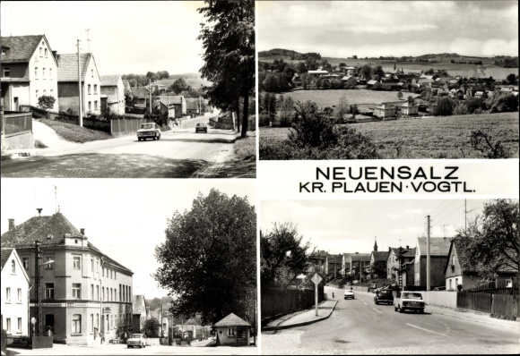Ansichtkaart Neuensalz im Vogtland, panorama, straatdelen