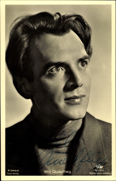 Ak Schauspieler Will Quadflieg, Portrait, Ross A 3143/2, Autogramm