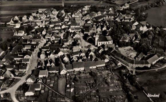 Ak Bundorf Unterfranken, Luftbild vom Ort