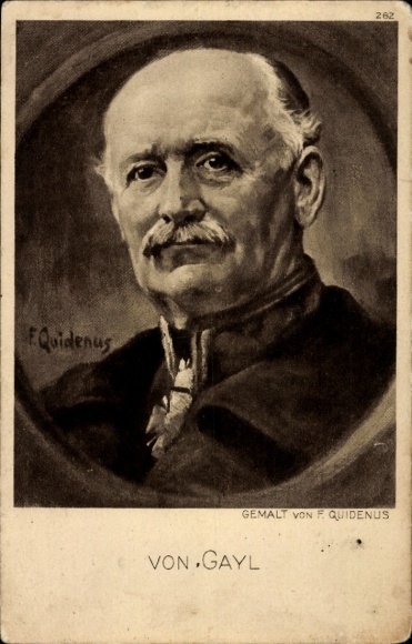 Kunstenaar Ak Quidenus, Fritz, Generaal Wilhelm Karl Friedrich Freiherr von Gayl, Portret