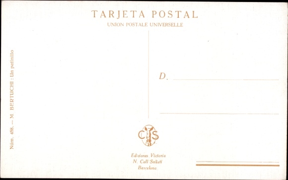 Kunstenaarskaart Bertuchi, M., Un patinillo, huisingang in Spanje