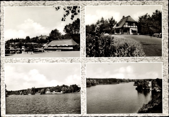 Postcard Güster in Lauenburg, campsite, on the Prüss lake